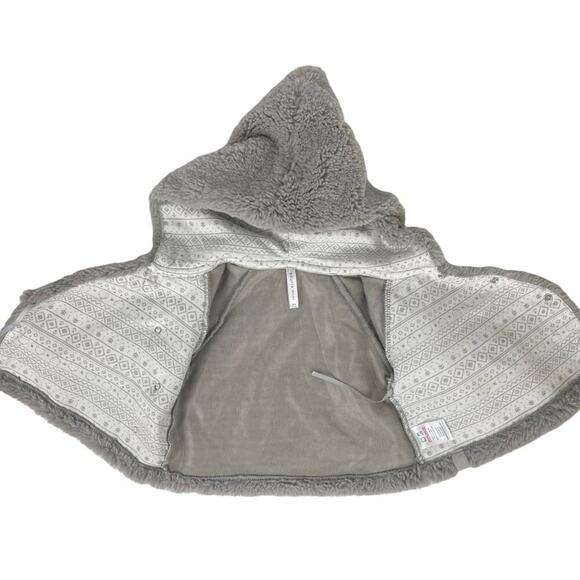 Souris Mini Faux Fur Baby Hooded Jacket with Star Charm Size 9M in Gray - Picture 8 of 15